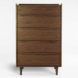 Tate Walnut 5-Drawer Chest