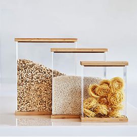 Acrylic Kitchen Canister with Bamboo Lid