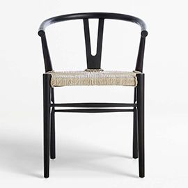 Crescent Black Wishbone Dining Chair