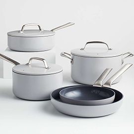 Crate & Barrel EvenCook Ceramic™ Grey Cookware Set