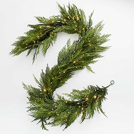 Faux Hemlock LED Garland