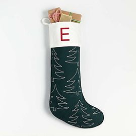 Embroidered Tree Christmas Stocking