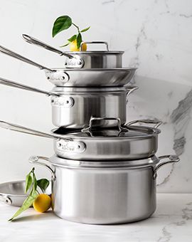 over $600 off open stock value All-Clad® d5® 10-Piece cookware set‡