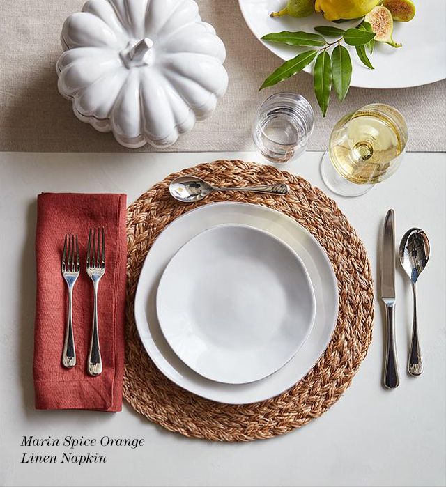 marin spice orange linen napkin