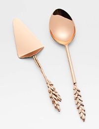 wheat copper pastry serving set