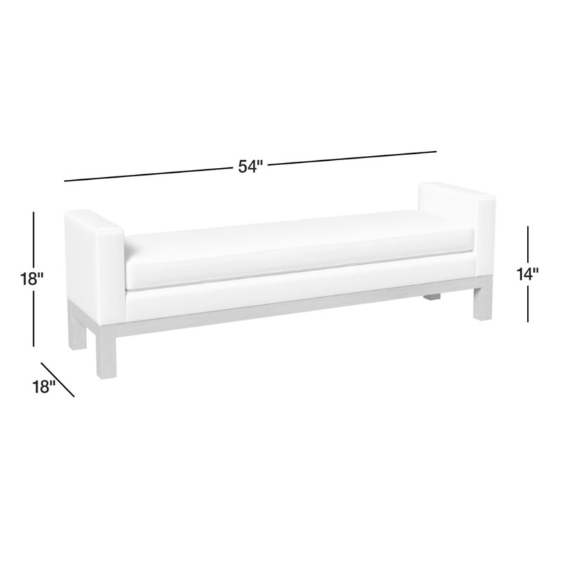 View Keane 54" Weathered Natural Wood Upholstered Bench - image 3 of 9