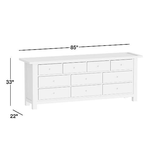 Millbrook 85" Natural Light Oak Wood 10-Drawer Dresser