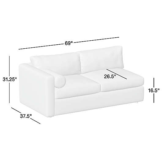 Aris Leather Left-Arm Sofa Sectional Piece