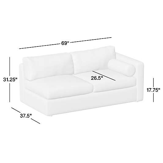 Aris Leather Right-Arm Sofa Sectional Piece