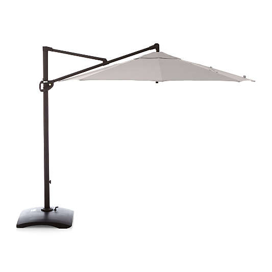 10' Silver Sunbrella ® Round Cantilever Outdoor Patio Umbrella Canopy