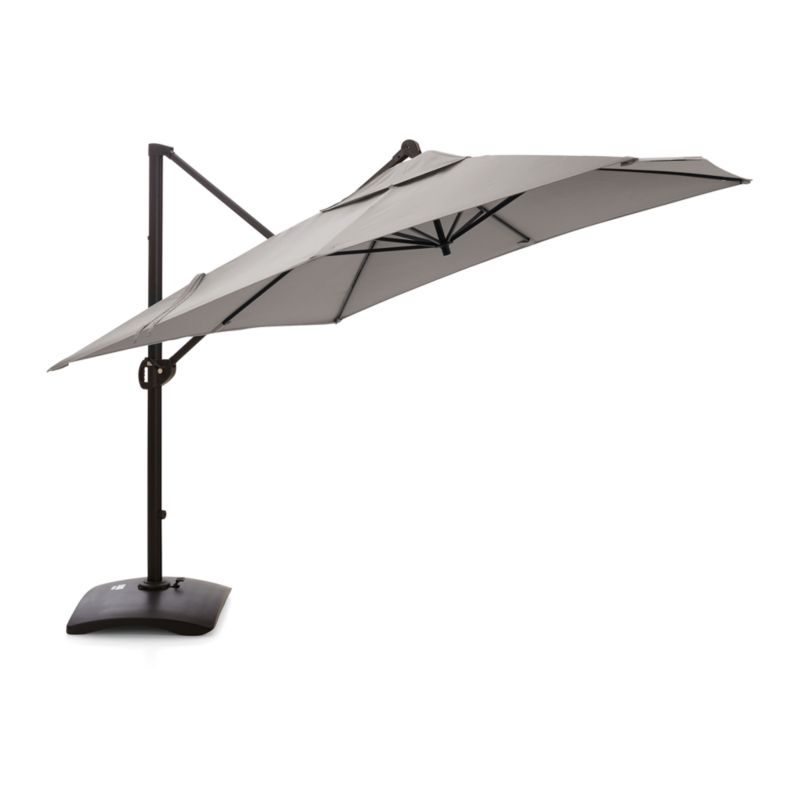 10' Sunbrella ® Silver Square Cantilever Outdoor Patio Umbrella with Base - image 4 of 5