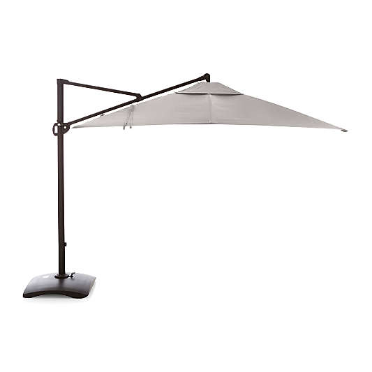 10' Silver Sunbrella ® Square Cantilever Outdoor Patio Umbrella Canopy