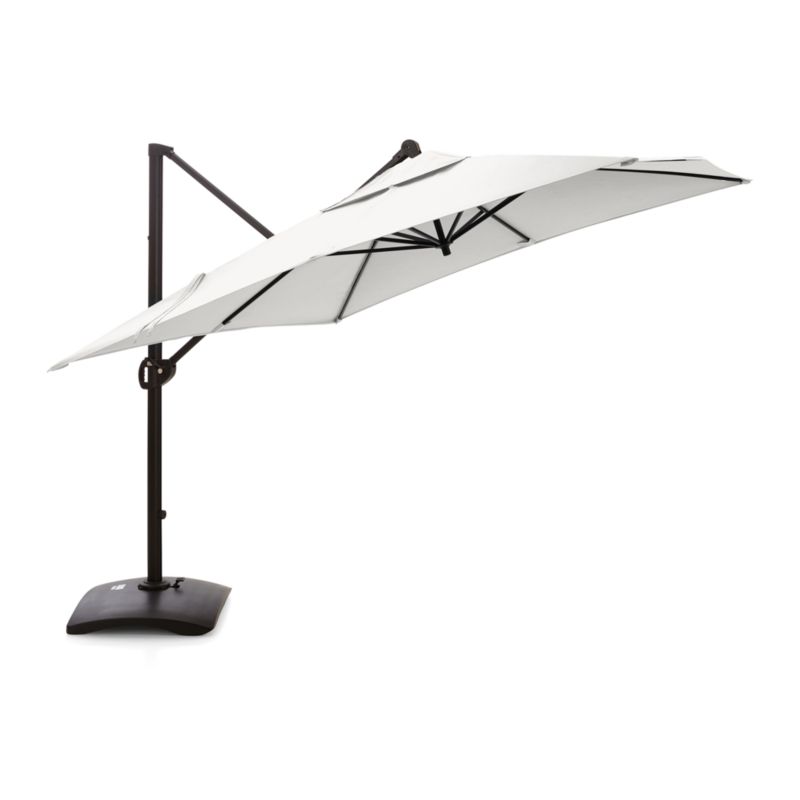 10' Sunbrella ® White Sand Square Cantilever Outdoor Patio Umbrella with Base - image 5 of 6