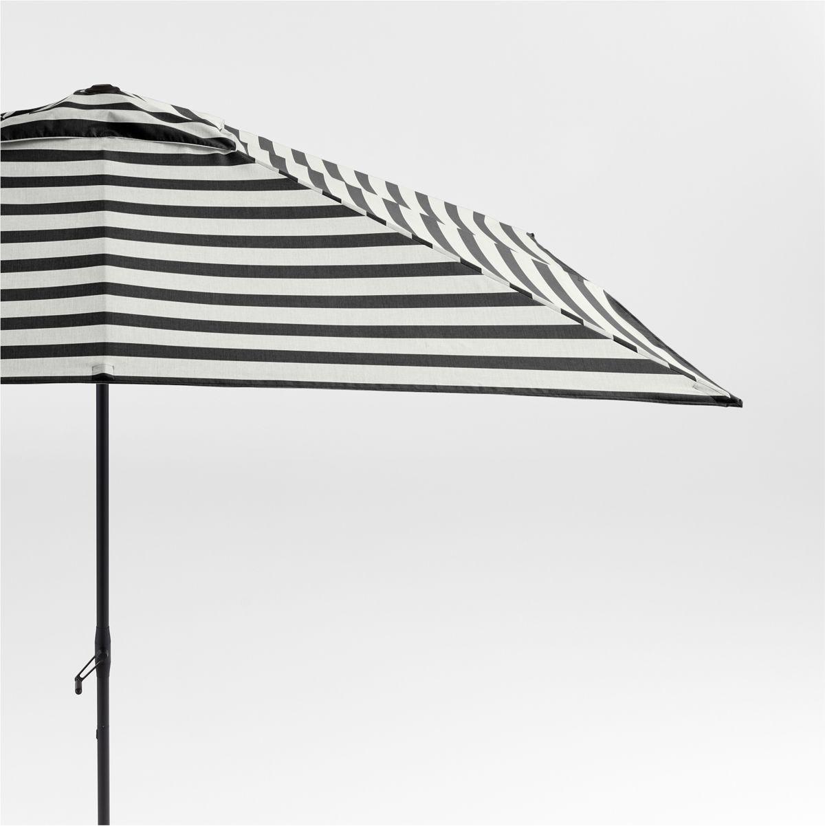 10' Rectangle Black & White Cabana Stripe Umbrella