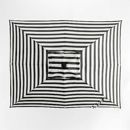 10' Rectangle Sunbrella® Black and White Cabana Stripe Outdoor Patio Umbrella Cover