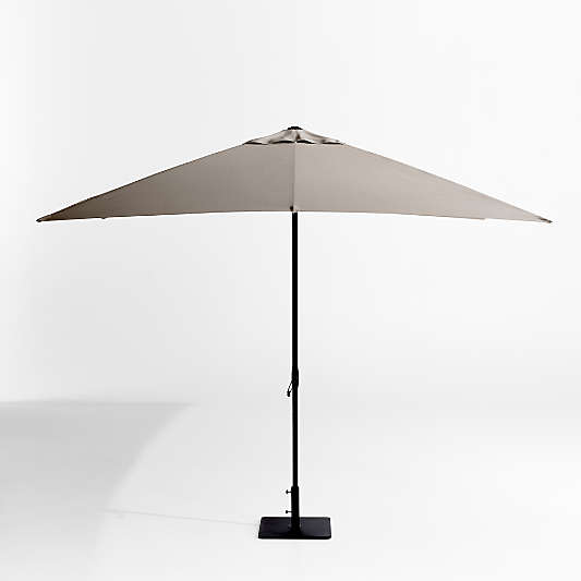 10' Rectangle Sunbrella® Cast Ash Brown Outdoor Patio Umbrella with Black Metal Frame