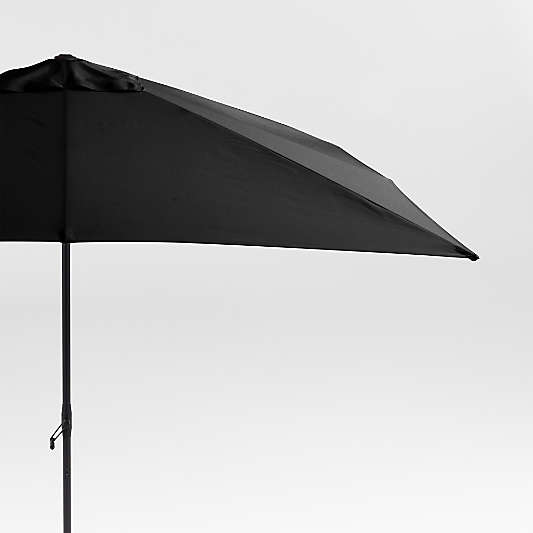 10' Rectangle Sunbrella® Canvas Black Outdoor Patio Umbrella with Black Metal Frame