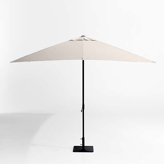 10' Rectangle Sunbrella® Canvas Canvas Outdoor Patio Umbrella with Black Metal Frame