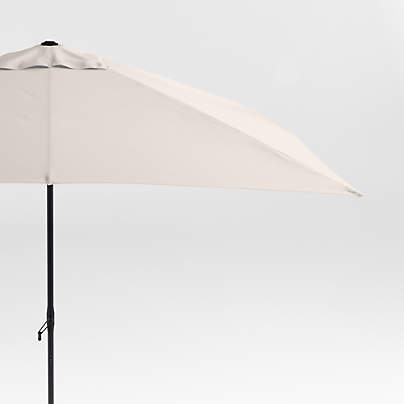 10' Rectangle Sunbrella® Canvas Canvas Outdoor Patio Umbrella with Black Metal Frame