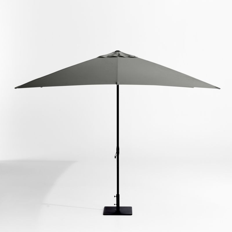 10' Rectangle Sunbrella® Canvas Charcoal Outdoor Patio Umbrella with Black Metal Frame - image 2 of 5