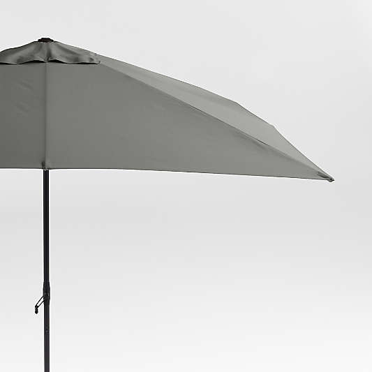 10' Rectangle Sunbrella® Canvas Charcoal Outdoor Patio Umbrella with Black Metal Frame