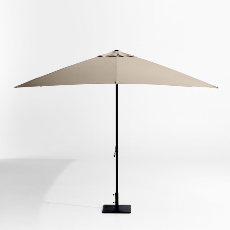 10' Rectangle Sunbrella® Canvas Flax Outdoor Patio Umbrella with Black Metal Frame - image 2 of 5