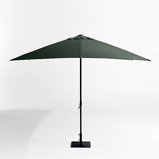 10' Rectangle Sunbrella® Cast Ivy Green Outdoor Patio Umbrella with Black Metal Frame