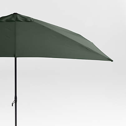 10' Rectangle Sunbrella® Cast Ivy Green Outdoor Patio Umbrella with Black Metal Frame