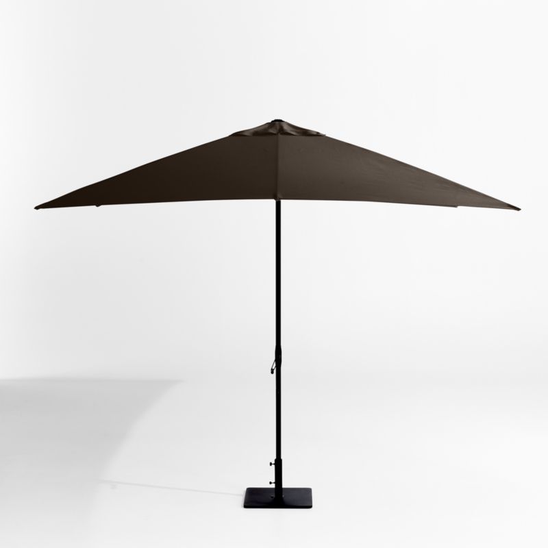 10' Rectangle Sunbrella® Canvas Java Outdoor Patio Umbrella with Black Metal Frame - image 2 of 5