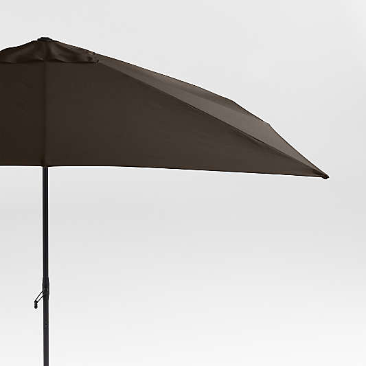 10' Rectangle Sunbrella® Canvas Java Outdoor Patio Umbrella with Black Metal Frame
