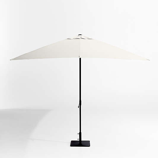 10' Rectangle Sunbrella® Canvas Natural Outdoor Patio Umbrella with Black Metal Frame
