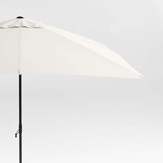10' Rectangle Sunbrella® Canvas Natural Outdoor Patio Umbrella with Black Metal Frame
