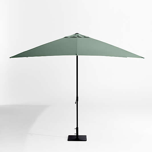 10' Rectangle Sunbrella® Canvas Spa Outdoor Patio Umbrella with Black Metal Frame