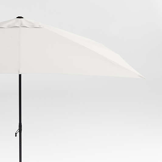 10' Rectangle Sunbrella® Canvas White Sand Outdoor Patio Umbrella with Black Metal Frame