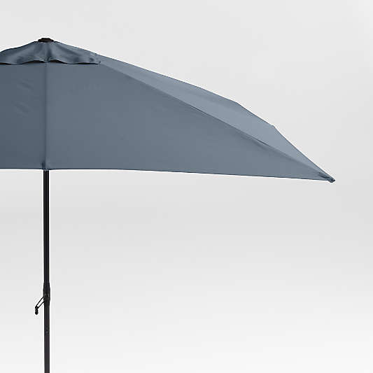 10' Rectangle Sunbrella® Cast Harbor Outdoor Patio Umbrella with Black Metal Frame