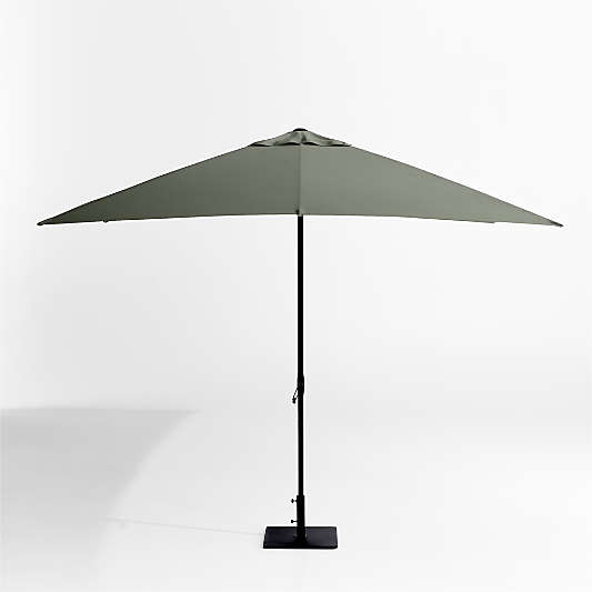 10' Rectangle Sunbrella® Cast Sage Outdoor Patio Umbrella with Black Metal Frame