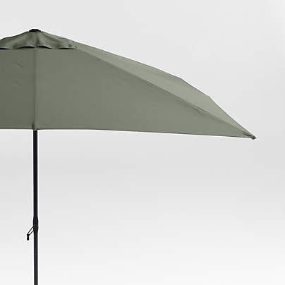 10' Rectangle Sunbrella® Cast Sage Outdoor Patio Umbrella with Black Metal Frame