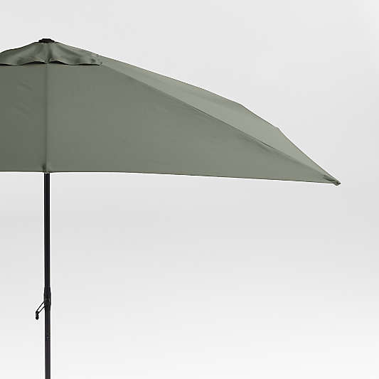 10' Rectangle Sunbrella® Cast Sage Outdoor Patio Umbrella with Black Metal Frame