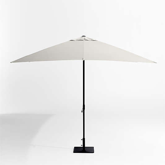 10' Rectangle Sunbrella® Cast Silver Outdoor Patio Umbrella with Black Metal Frame