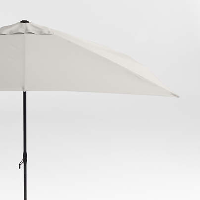 10' Rectangle Sunbrella® Cast Silver Outdoor Patio Umbrella with Black Metal Frame