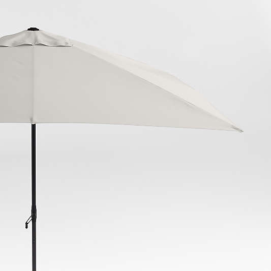 10' Rectangle Sunbrella® Cast Silver Outdoor Patio Umbrella with Black Metal Frame