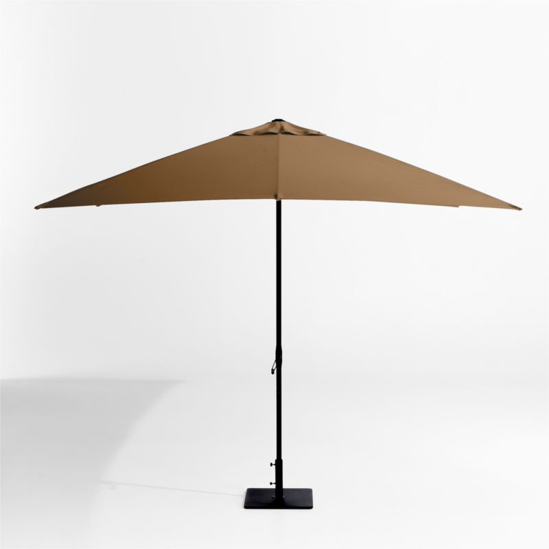 10' Rectangle Sunbrella® Cast Teak Outdoor Patio Umbrella with Black Metal Frame - image 2 of 5