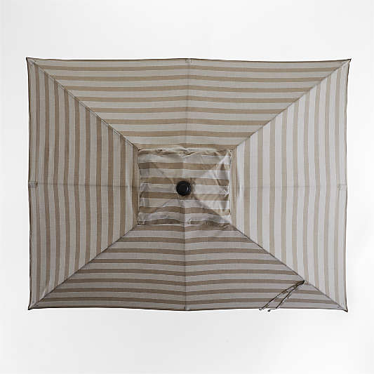 10' Rectangle Dune Tan Stripe Sunbrella® Outdoor Patio Umbrella Cover