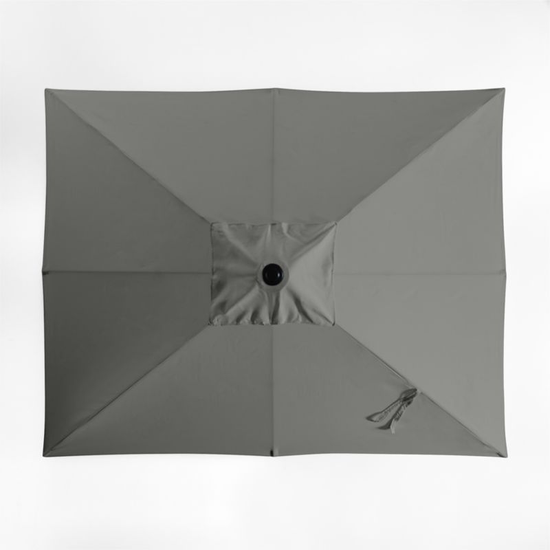 10' Rectangle Sunbrella® Canvas Charcoal Outdoor Patio Umbrella with Faux Wood Metal Frame - image 3 of 5