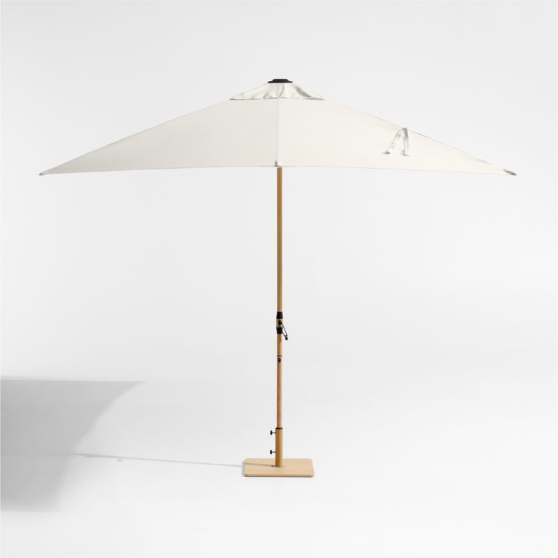 10' Rectangle Sunbrella® Canvas Natural Outdoor Patio Umbrella with Faux Wood Metal Frame - image 3 of 6
