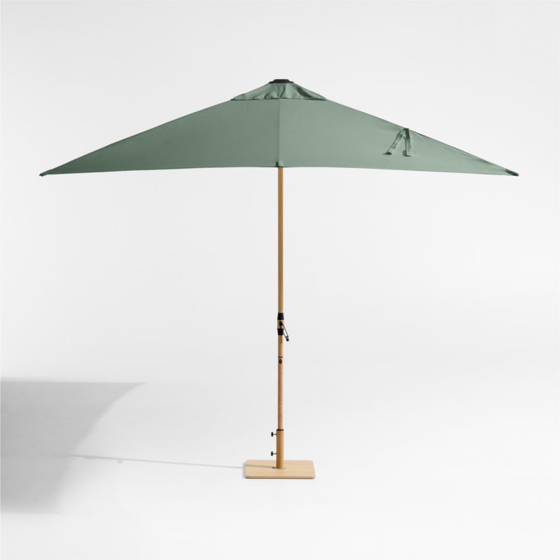 10' Rectangle Sunbrella® Canvas Spa Outdoor Patio Umbrella with Faux Wood Metal Frame - image 3 of 6