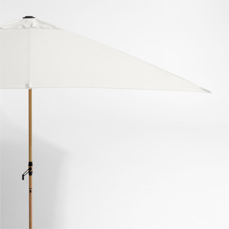 10' Rectangle Sunbrella® Canvas White Outdoor Patio Umbrella with Faux Wood Metal Frame