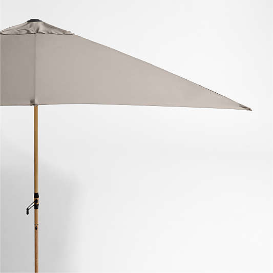 10' Rectangle Sunbrella® Cast Ash Brown Outdoor Patio Umbrella with Faux Wood Metal Frame