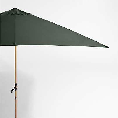 10' Rectangle Sunbrella® Cast Ivy Green Outdoor Patio Umbrella with Faux Wood Metal Frame