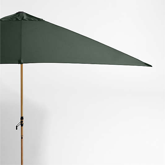 10' Rectangle Sunbrella® Cast Ivy Green Outdoor Patio Umbrella with Faux Wood Metal Frame